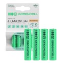 4x Batterie Ricaricabili AAA R3 950mAh Ni-MH Pile Green Cell