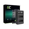 Caricatore AHBBP-501 Green Cell ® per GoPro AHDBT-501, Hero5 Hero6 Hero7 HD Black White Silver Edition (4.35V 2.5W 0.6A)