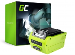Batteria Green Cell (4Ah 40V) G-MAX 40V 29717 29727 G40B2 G40B4 per GreenWorks 40V Series 20077 20117 1301507 2500207 2504807