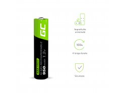 Green Cell 2x AAA HR03 950mAh Batteria