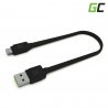 Cavo Micro USB 25cm Green Cell Matte, con ricarica rapida, Ultra Charge, Quick Charge 3.0
