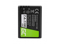 Batteria Green Cell® LP-E10 LPE10 per Canon EOS 1100D 1200D 1300D Rebel T3 T5 T6 Kiss X50 X70 Full Decoded 7.4V 1100mAh