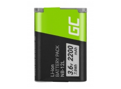 Batteria Green Cell ® NB-12L per fotocamera Canon Powershot G1 X Mark II N100 LEGRIA mini X, Full Decoded, 3.6V 2200mAh