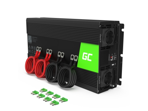 Green Cell® Convertitore di tensione Inverter DC 12V a AC 230V 3000W/6000W Onda Sinusoidale Pura