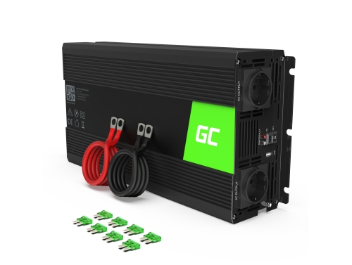 Green Cell® Convertitore di tensione Inverter DC 12V a AC 230V 1500W/3000W Onda Sinusoidale Pura