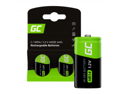 Green Cell Batterie 2x C R14 HR14 Ni-MH 1.2V 4000mAh