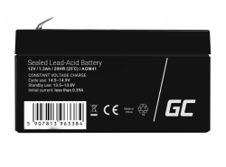 AGM Battery al piombo 12V 1.3Ah Ricaricabile Green Cell per auto e scooter elettrici