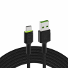 Cavo USB Green Cell GC Ray - USB-C 120 cm, LED verde, ricarica ultra rapida, QC 3.0