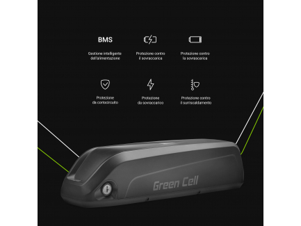 Green Cell® Batteria per Bicicletta Elettrica 36V 10.4Ah Down Tube