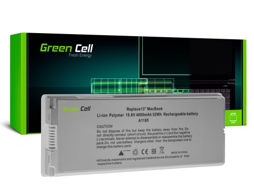 Batteria verde A1185 per Apple MacBook 13 A1181 (2006, 2007, 2008, 2009)
