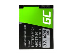 Batteria Green Cell ® AHDBT-301 per fotocamera GoPro HD HERO 3 HERO3+ Black Silver White Edition, Full Decoded 3.7V 1000mAh