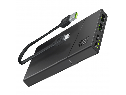 Power Bank Green Cell GC PowerPlay10S 10000mAh con ricarica rapida 2x USB Ultra Charge e 2x USB-C Power Delivery 18W