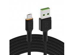 Cavo Micro USB 1,2m LED Green Cell Ray, con ricarica rapida, Ultra Charge, Quick Charge 3.0
