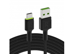 Cavo USB-C Tipo C 1,2m LED Green Cell Ray, con ricarica rapida, Ultra Charge, Quick Charge 3.0
