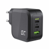 Green Cell Caricabatterie da rete 65W GaN GC PowerGan per Laptop, MacBook, Iphone, Tablet, Nintendo Switch - 2x USB-C, 1x USB-A