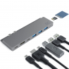 Adattatore HUB USB-C Green Cell 8in1 (Thunderbolt 3 HDMI USB SD microSD) per MacBook Pro 13