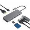 Adattatore HUB USB-C Green Cell 7 in 1 (USB 3.0 HDMI 4K microSD SD) per Apple MacBook Pro, Air, Asus, Dell XPS, HP, Lenovo X1