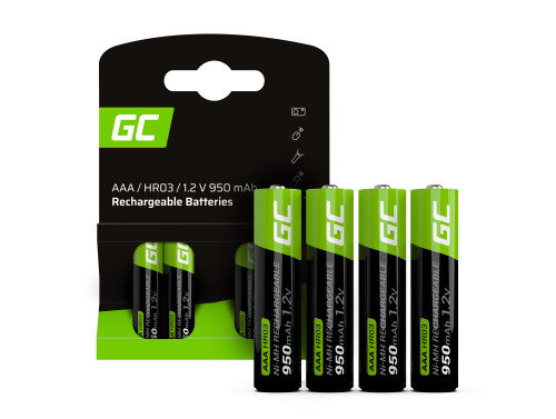 4x Batterie Ricaricabili AAA R3 950mAh Ni-MH Pile Green Cell