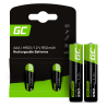 2x Batterie Ricaricabili AAA R3 950mAh Ni-MH Pile Green Cell