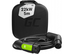 Green Cell Cavo Tipo 2 22kW 5m 32A Trifase per Tesla Model 3/S/X/Y, 500e, e-208, i3, ID.3, ID.4, EV6, E-Tron, IONIQ 5, EQC, ZOE
