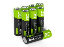 8x Batterie Ricaricabili AA R6 2600mAh Ni-MH Pile Green Cell