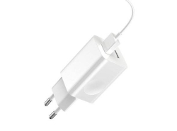 Caricabatterie Baseus Charging Quick Charger USB-A, QC 3.0, 24W, Compatibile con caricatore wireless QI, bianco