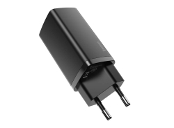 Caricabatterie Baseus GaN2 Lite, USB - USB-C, 65W, Ricarica rapida QC 4.0, Huawei SCP, Samsung AFC, PD, Colore nero