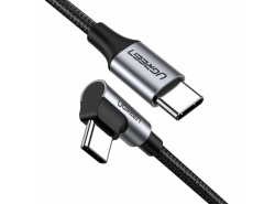 Cavo da USB-C a USB-C, angolato UGREEN US255,3A, 60W, 0,5m (nero)