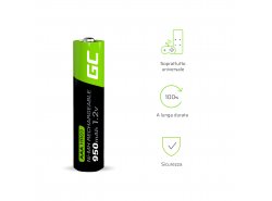 Green Cell 4x AAA HR03 950mAh Batteria