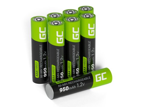 8x Batterie Ricaricabili AAA R3 950mAh Ni-MH Pile Green Cell