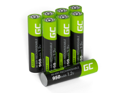 8x Batterie Ricaricabili AAA R3 950mAh Ni-MH Pile Green Cell