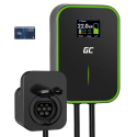 Green Cell Wallbox 22kW GC PowerBox RFID Caricabatterie EV per Tesla Model S 3 X Y, VW ID.3 ID.4 Fiat 500e Kia EV6, Ford Mach-E