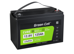 Green Cell® LiFePO4 batteria 12.8V 125Ah 1600Wh LFP al litio 12V BMS per Casa mobile Solare energia eolica Camion Cibo Caravan