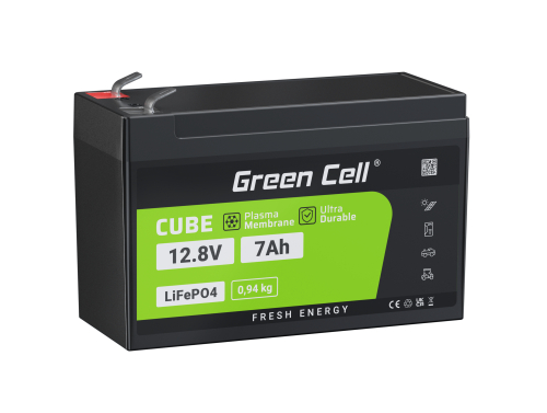 Green Cell® LiFePO4 batteria 12.8V 7Ah 89.6Wh LFP al litio 12V BMS per UPS giocattolo allarme CCTV telecomunicazioni medicina