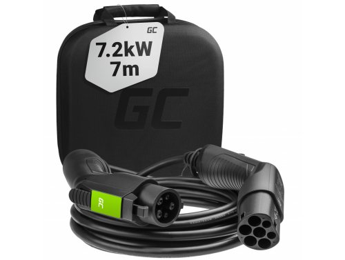 Green Cell Cavo Tipo 1 7.2kW 32A 7 Metri Monofasico per la ricarica EV Auto Elettriche e Ibride Plug-In PHEV - OUTLET