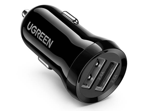 Caricabatterie per auto UGREEN 24W, 2x USB-A per presa accendisigari, compatto e leggero, ricarica veloce