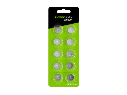 10x Batteria al litio Green Cell CR1620 3V 70 mAh