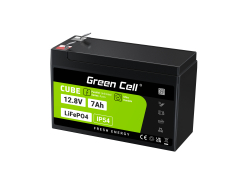 Green Cell CUBE LiFePO4 Batteria 7Ah 12.8V 89.6Wh LFP al litio 12V per UPS, Giocattolo allarme, CCTV Telecomunicazioni