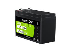 Green Cell CUBE LiFePO4 Batteria 7Ah 12.8V 89.6Wh LFP al litio 12V per UPS, Giocattolo allarme, CCTV Telecomunicazioni