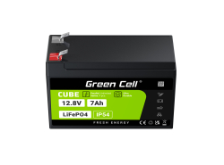 Green Cell CUBE LiFePO4 Batteria 7Ah 12.8V 89.6Wh LFP al litio 12V per UPS, Giocattolo allarme, CCTV Telecomunicazioni