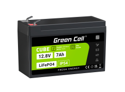 Green Cell CUBE LiFePO4 Batteria 7Ah 12.8V 89.6Wh LFP al litio 12V per UPS, Giocattolo allarme, CCTV Telecomunicazioni