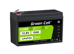 Green Cell CUBE LiFePO4 Batteria 10Ah 12.8V 128Wh LFP al litio 12V per UPS, Backup di emergenza, Scooter, Quad per bambini