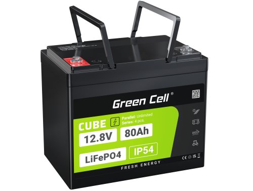 Green Cell CUBE LiFePO4 Batteria 80Ah 12.8V 1024Wh LFP al litio 12V per Camper, Attrezzature per la pulizia, Campeggio