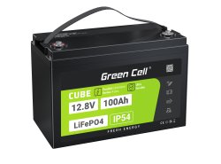 Green Cell CUBE LiFePO4 Batteria 100Ah 12.8V 1280Wh LFP al litio 12V per Impianto Fotovoltaico, Barca a motore, Campeggio Marina