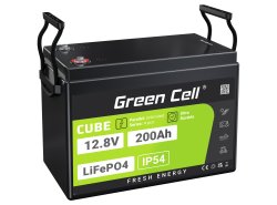 Green Cell CUBE LiFePO4 Batteria 200Ah 12.8V 2560Wh LFP al litio 12V per Camper, Pannelli Solari, Camioncino per alimenti