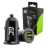 Green Cell Caricabatterie USB per auto PowerRide Nano36, Doppia Porta USB-A, 36W Total Presa, Ultra Charge compatible con iPhone