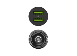 Green Cell Caricabatterie USB PowerRide Nano36, 2x USB-A, 36W con Ultra Charge a ricarica rapida + LED Cavo Lightning 120cm