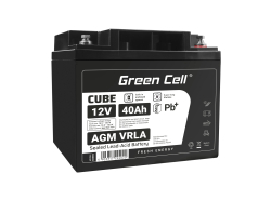 Green Cell CUBE AGM IP54 Batteria 12V 40Ah accumulatore sigillata falciatrice Scooter Peschereccio Trattorino