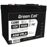 Green Cell CUBE AGM IP54 Batteria 12V 55Ah accumulatore sigillata falciatrice Scooter Peschereccio Trattorino