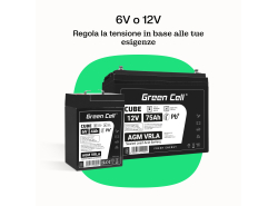 Green Cell CUBE AGM IP54 Batteria 12V 90Ah accumulatore sigillata fotovoltaico Barca sedia a rotelle Solari Camper